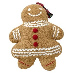 Glory Haus Gingerbread Girl Pillow Christmas Holiday Plush Decor Cute Sweet